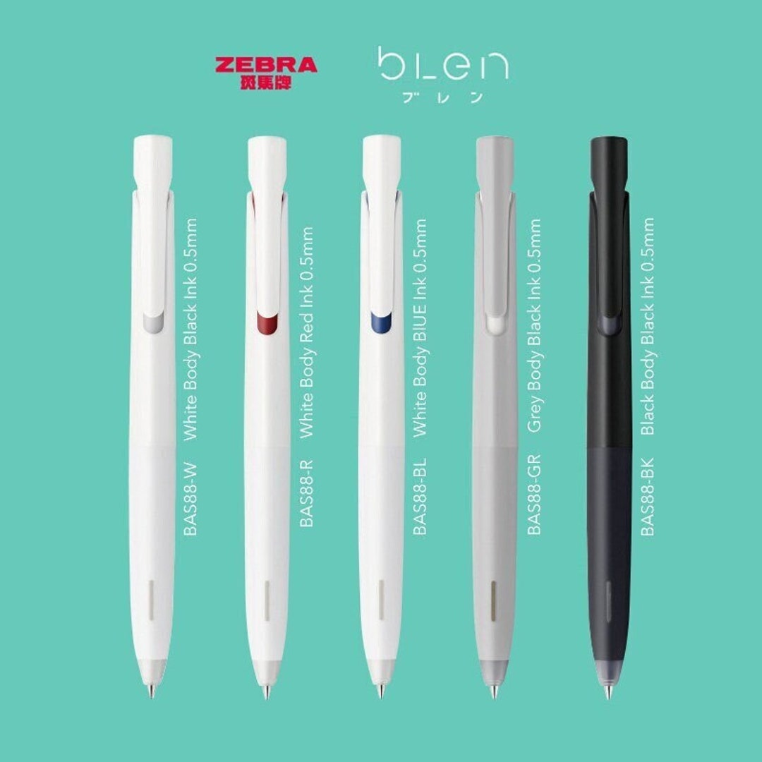 Zebra Blen Ballpoint Pen 0.5mm White Body Black Ink Everyday Etsy