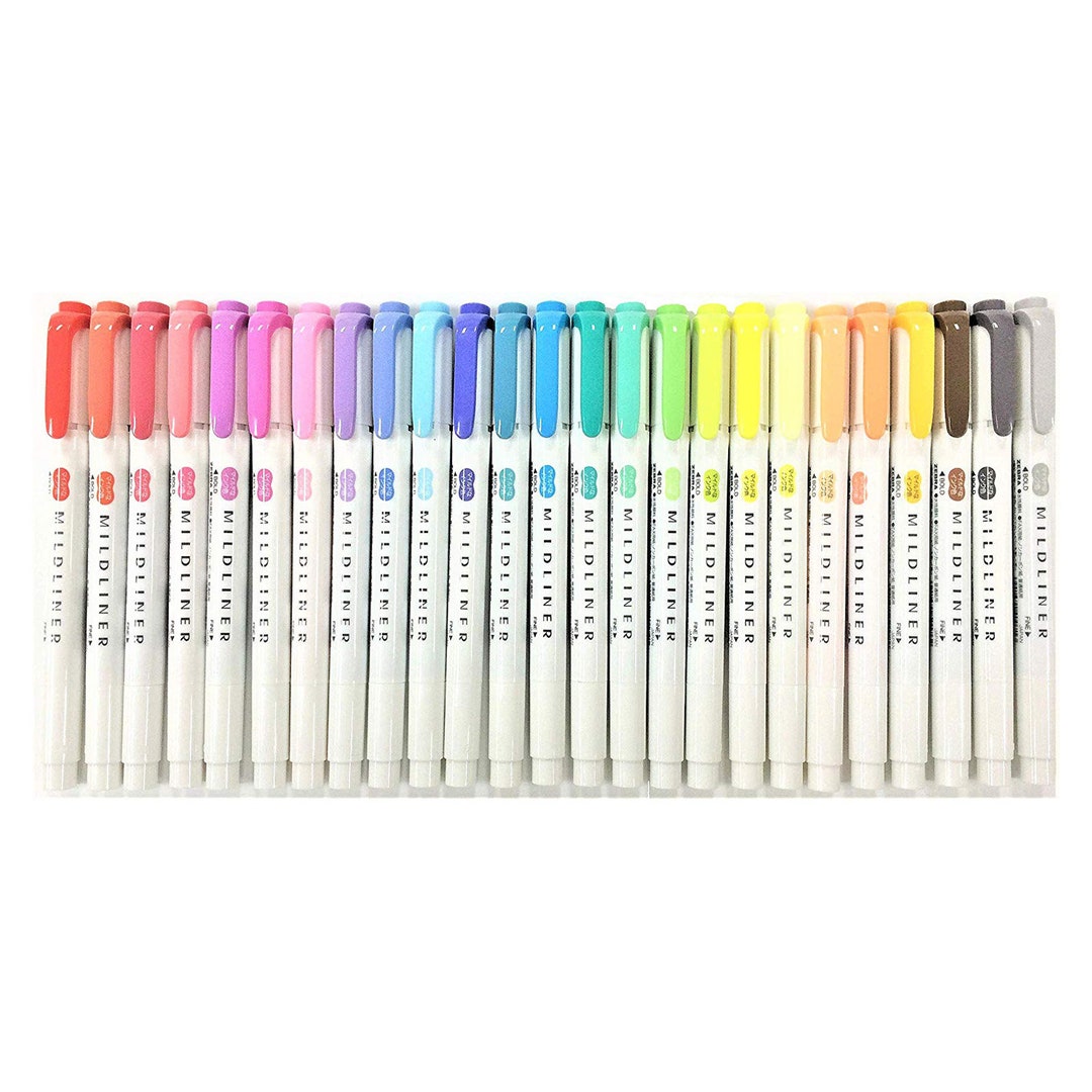 ZebraEco Zebrite Bible Study Highlighter Pens, 5 Colors, Bible Journaling;  Japanese; Kawaii Zebra Highlighters Mildliner, Marker, Pens