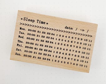 Sleep Tracker Stamp Stamp, Wooden stamp, bullet, journal, habit tracker stamp, scrapbook stamp planner stamp