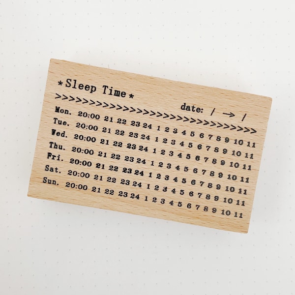Sleep Tracker Stamp Stamp, Wooden stamp, bullet, journal, habit tracker stamp, scrapbook stamp planner stamp