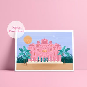 Patrika Gate in the Jungle, Jaipur, India - DIGITAL DOWNLOAD - Travel Print - India Print - Patrika Gate PrintPoster, Illustration