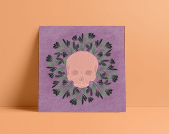 Skull Wreath - DIGITAL DOWNLOAD - Unframed Print - Spiritual Print - Halloween Print - Halloween Decor - Skull Print