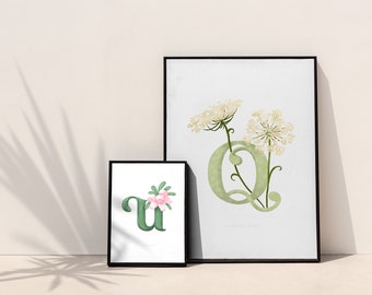 Floral Alphabet Prints