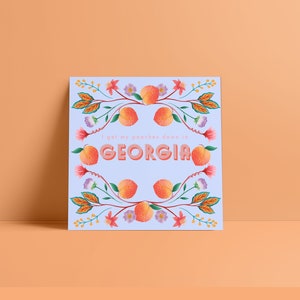 I Get My Peaches Down in Georgia - Justin Bieber quote - Print - Home Decor - Slogan Print - Quote PrintPoster, Illustration