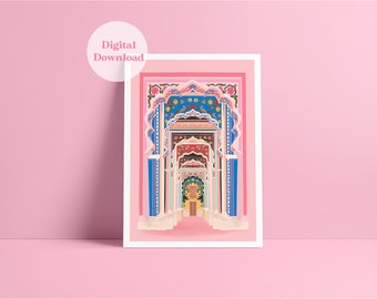 Patrika Gate Hallway, Jaipur, India - DIGITAL DOWNLOAD - Travel Print - India Print - Patrika Gate Print