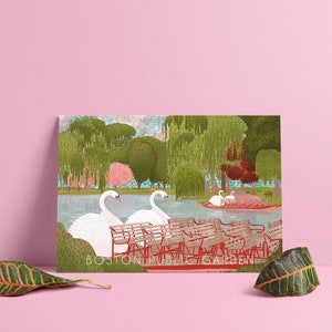 Boston Public Garden - Boston Illustration - DIGITAL DOWNLOADPoster, Illustration
