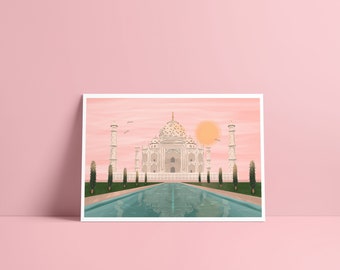 Taj Mahal Art Print, India Travel Poster