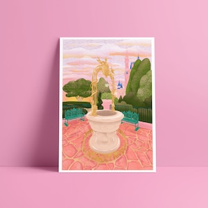 Cinderella’s Wishing Well Print - Unframed Print - Travel PrintPoster, Illustration