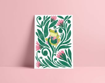 La Rana - Tree Frog - Amphibian - Colorful Home Decor - Bright Prints