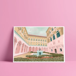 McKim Courtyard - Boston Public Library - Boston Illustration - Unframed Print - Travel Print - Boston PrintPoster, Illustration