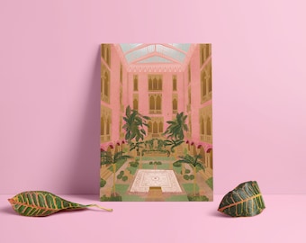 Isabella Gardner Museum Print - Boston Illustration - DIGITAL DOWNLOADPoster, Illustration