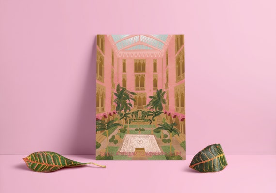 Isabella Gardner Museum Print - Boston Illustration - DIGITAL DOWNLOADPoster, Illustration