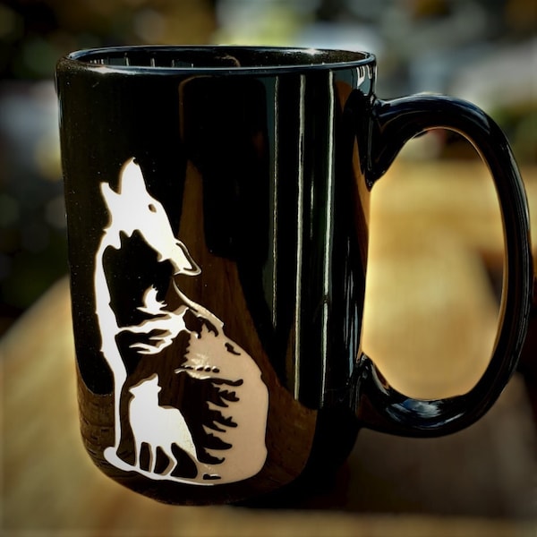 Wolf Coffee Mug Etsy