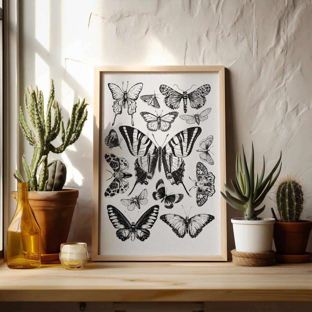 Vintage Butterfly Print | Digital Download | Butterfly Collage Print ...