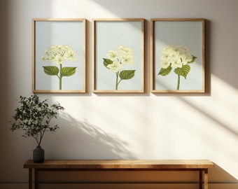 Set of 3 Flower Prints | Digital Download | Flower Collage Print | Flower Print | Flower Design | Wall Decor | Flower Wall Art