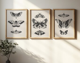 Set of 3 Butterfly Print | Digital Download | Butterfly Collage Print | Moth Print | Butterfly Design | Wall Decor | Butterfly Wall Art