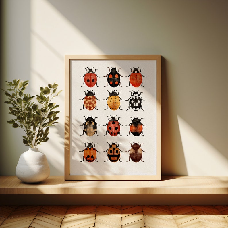 Vintage Ladybug Print | Beetle Collage Wall Art (digital Download) - Etsy