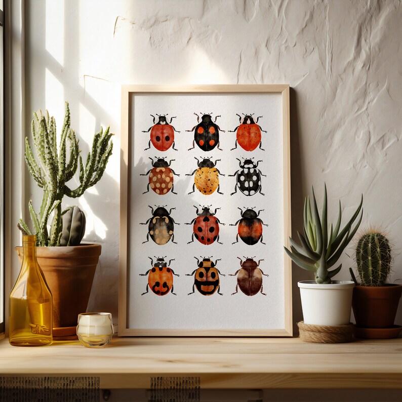 Vintage Ladybug Print | Beetle Collage Wall Art (digital Download) - Etsy