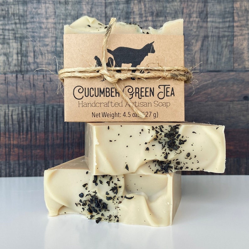 Cucumber Green Tea Goat Milk Soap Feminine Scented Bar Soap image 0