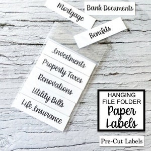 Family Documents File Box Label Inserts, Household Document Organization, Home Finance File Labels, Family File Organization, Paper Labels