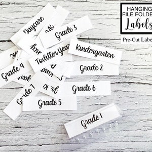 Memory Box File Labels, School Memories File Folder Labels, School Bin Pre-made Labels, File Folder Tab Labels, DIY Memory Box, Paper Labels