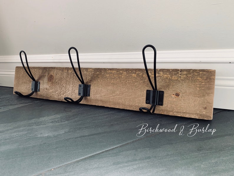 Rustic Wood Hook Rack / Wall Hooks / Wall Hook Rack / Towel Etsy