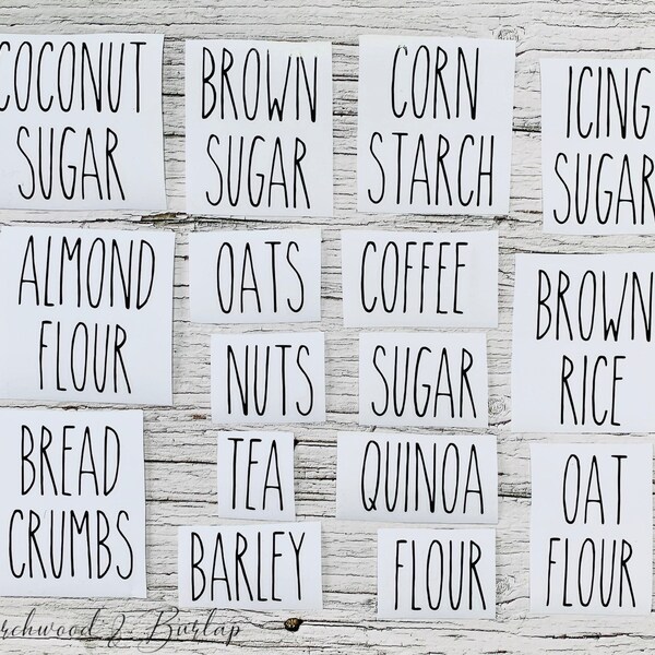 Custom Rae Dunn Inspired Pantry Labels, Personalized Kitchen Canister Vinyl Decals, Organizing Labels, Jar Labels, Rae Dunn Decor, Jar Label