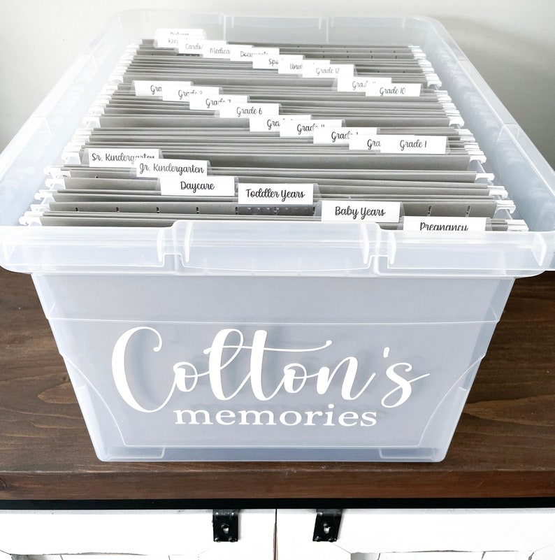Printable Memory Box File Labels Digital Download School Etsy