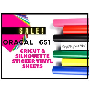 Oracal 651 Vinyl Sheets, Permanent Vinyl, Silhouette Vinyl, Cricut Vinyl, Adhesive Sticker Vinyl, Custom Vinyl Decal, Outdoor Vinyl