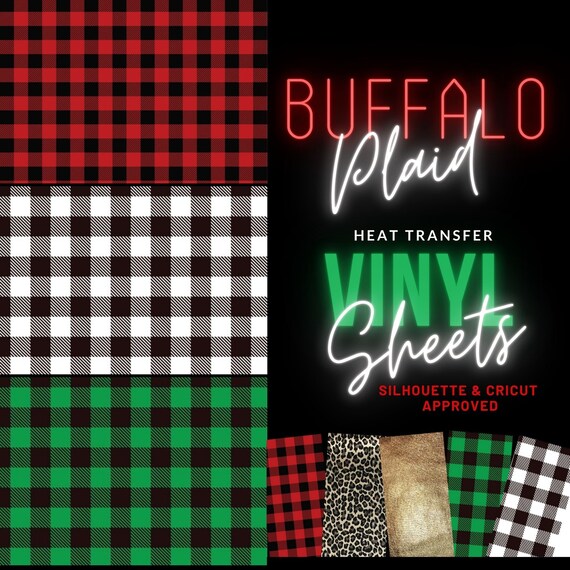 Buffalo Plaid Heat Transfer Vinyl Sheets Tshirt Vinyl Iron Etsy
