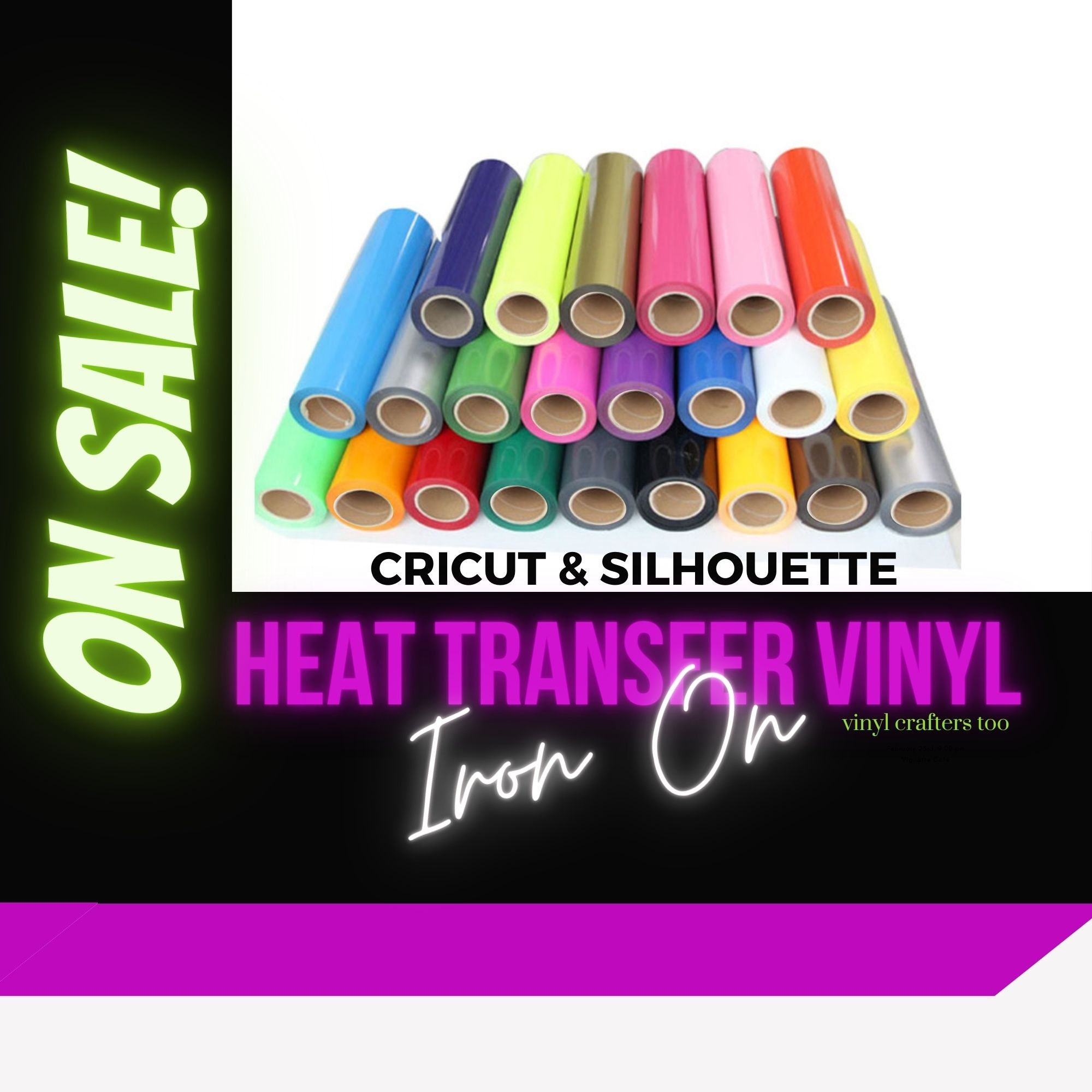  HTV Heat Transfer, 8 Pack Vinyl Bundle Rolls with 8 Colors,  12x10 Inch Glitter Iron on Vinyl for Cricut, Heat Transfer Vinyl for T  Shirt, Heat Transfer Vinyl Sheets, Easy to