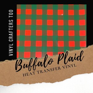 Buffalo plaid vinyl, plaid htv, vinyl buffalo plaid, htv transfer ready to press, buffalo plaid heat transfer vinyl | 12&quot;x10&quot; Vinyl Sheets