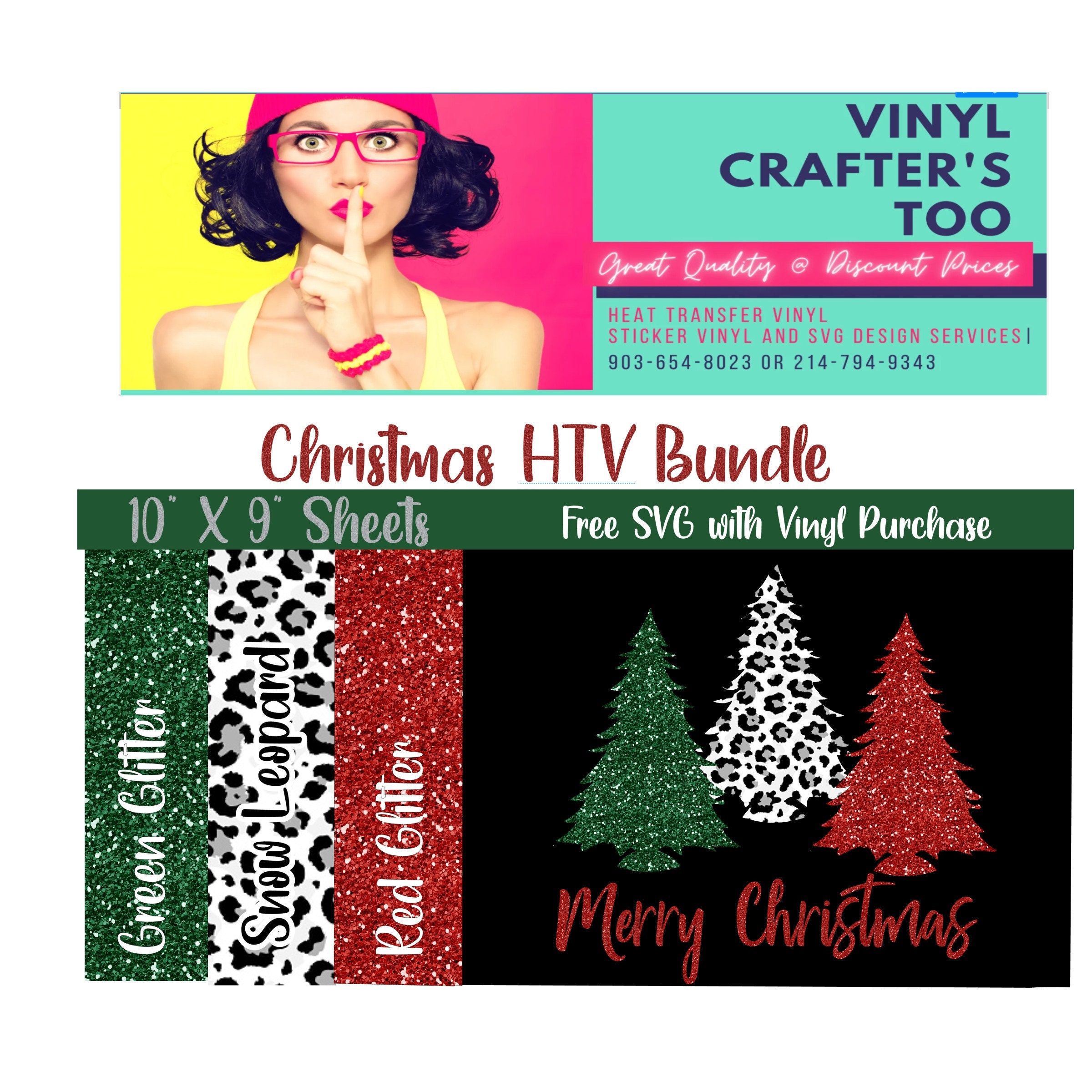 Christmas Colors EasyWeed Heat Transfer Vinyl (HTV) Bundle