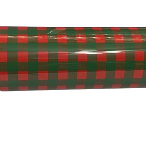 Green & Red Buffalo Plaid Heat Transfer Vinyl, HTV transfer ready press, vinyl buffalo plaid 10X9.25 sheet, permanent vinyl sheets.