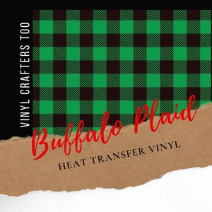 Green and Red Buffalo Plaid Heat Transfer Vinyl, plaid htv, vinyl buffalo plaid, htv transfer ready to press -  | 12&quot;x10&quot; Vinyl Sheets
