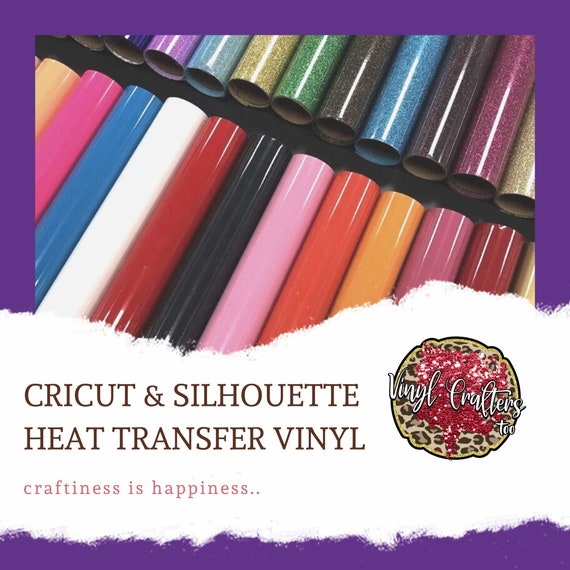 CRICUT VINYL SHEETS, Self Adhesive Vinyl, Heat Transfer Vinyl for Cricut,  Iron on Htv Glitter Sheets, Craft Vinyl Bundle 