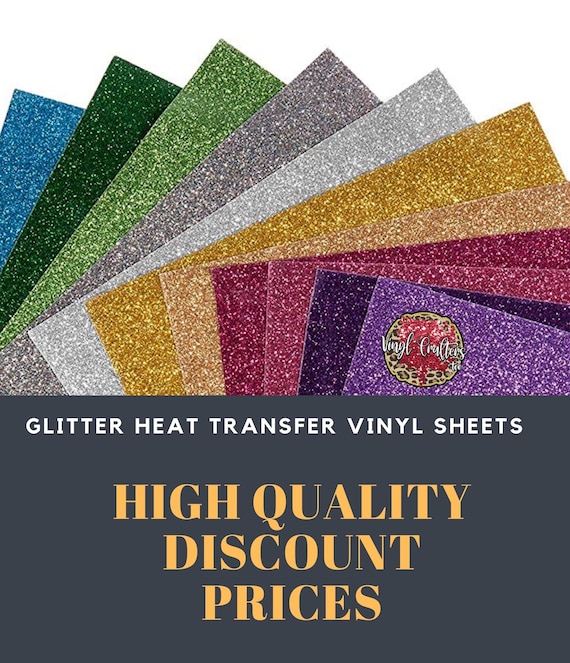 Glitter HTV Heat Transfer Vinyl Film HTV Sheet Iron On Clothes Vinyl for  Cricut Easy to