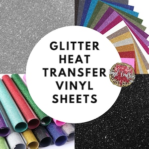 Glitter Heat Transfer Vinyl sheets, Embroidery Glitter, HTV Glitter vinyl, Cricut glitter Vinyl, Vinyl Sheets, Iron on, Vinyl Bundle