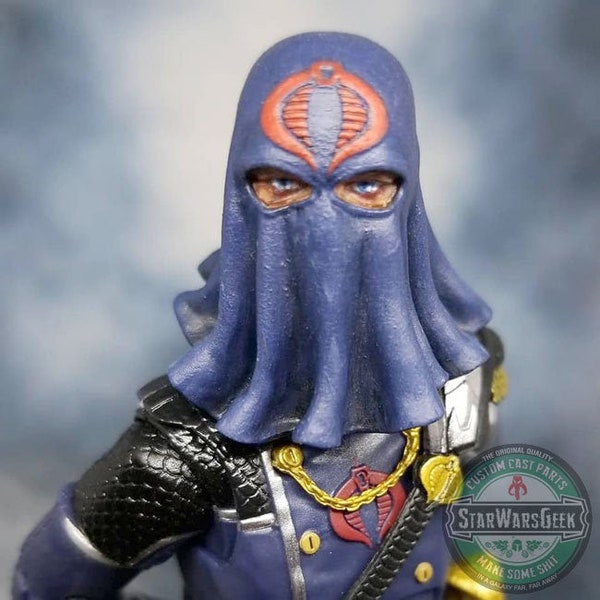 Hooded Cobra Commander GI Joe Classified 6" action figure custom painted head cast