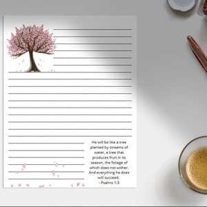 Cartas florais com escrituras, papelaria para escrever cartas TJ