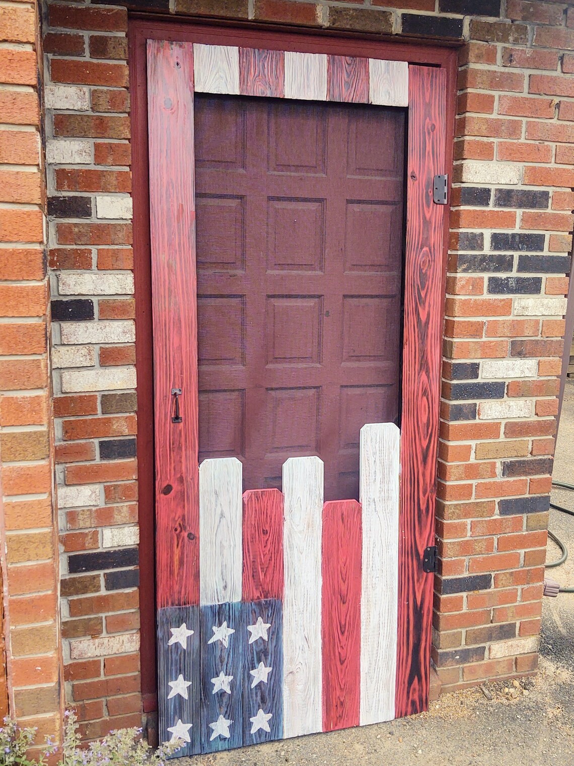 American Flag Rustic Screen Door Etsy