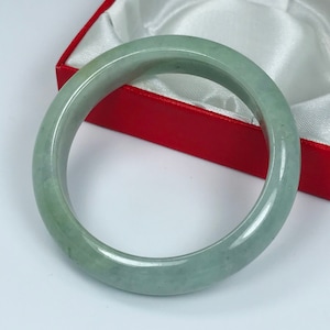 53.7mm Hand Carved Apple Green Golden Honey Comb Authentic Burmese Grade A Jadeite Jade Bangle/Jade Bracelet/Jade/ J607
