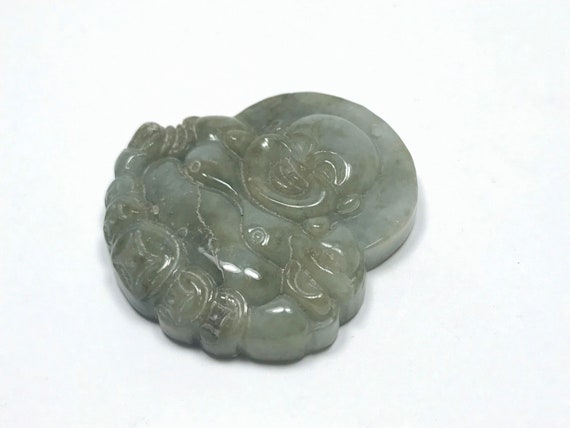 Happy Buddha Grade A Genuine Burmese Jade Hand Ca… - image 3