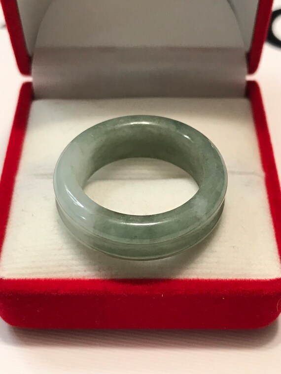 10 US Apple Green with Milky White Double Band Ri… - image 3