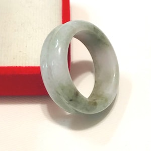 Anello a doppia fascia verde mela con bianco latte, realizzato a mano in giada birmana naturale di grado A/Anello artigianale/Anello di giada/Regalo per lei/PR194