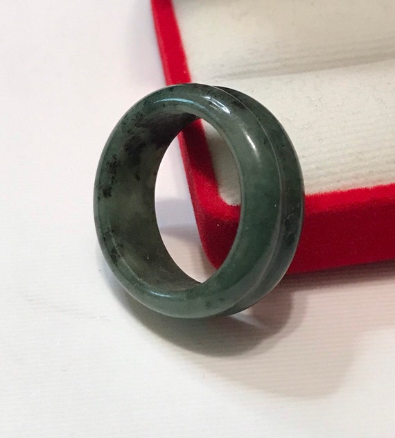 10 1/2 US Emerald and Forest Green Double Band Ri… - image 3