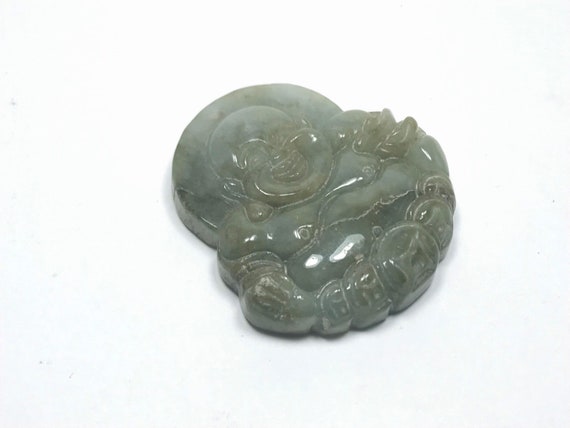 Happy Buddha Grade A Genuine Burmese Jade Hand Ca… - image 2