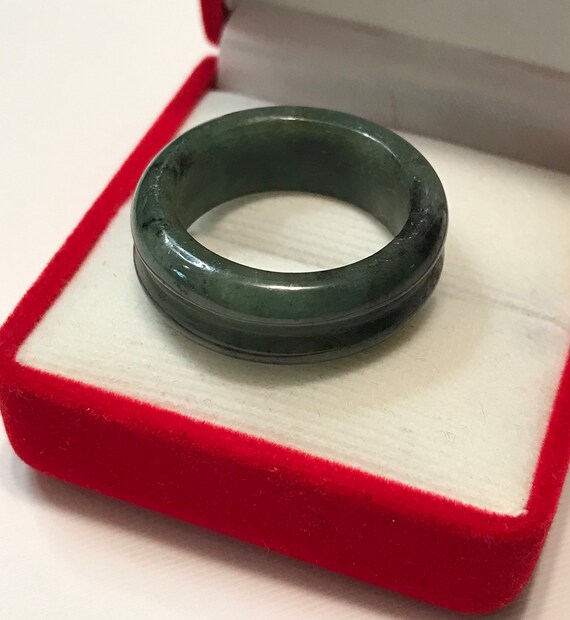 10 1/2 US Emerald and Forest Green Double Band Ri… - image 9