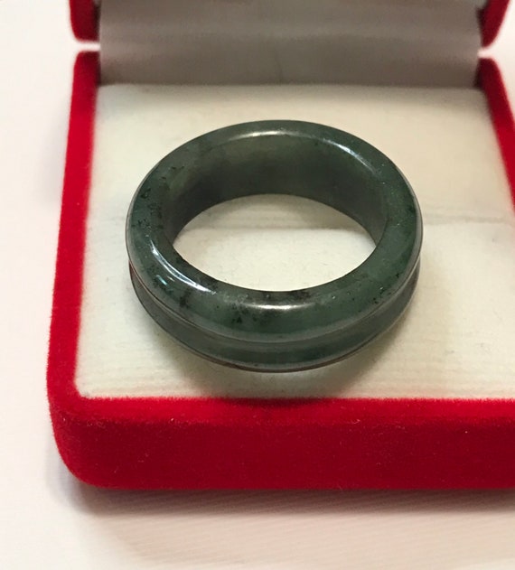 10 1/2 US Emerald and Forest Green Double Band Ri… - image 4