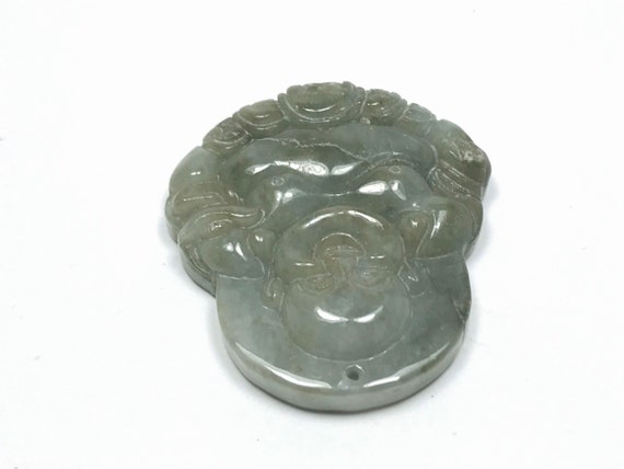 Happy Buddha Grade A Genuine Burmese Jade Hand Ca… - image 4